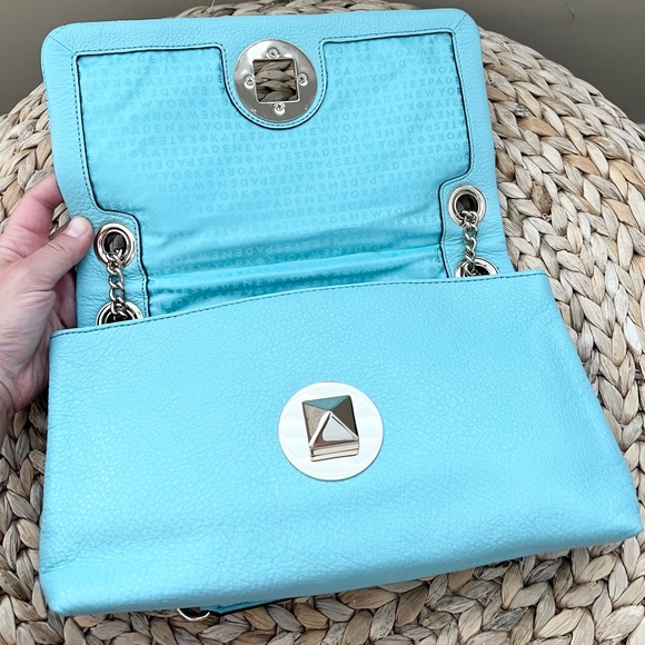 Kate Spade light blue chain strap crossbody shoulder Cynthia purse - Picture 8 of 13